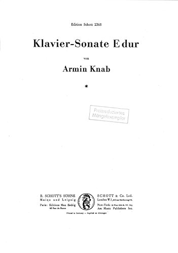 Book PIANO SONATA IN E MAJOR PIANO free