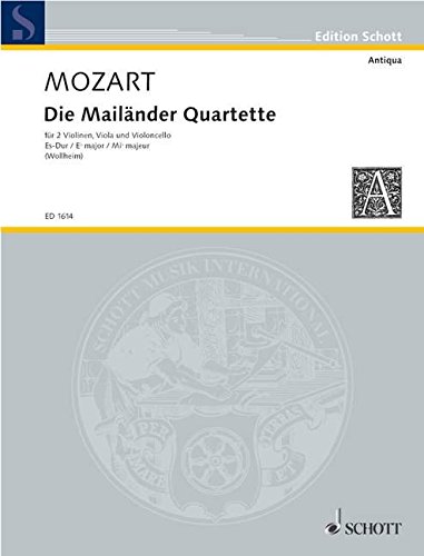 Book DIE MAILANDER QUARTETTE KV ANH. 213 MUSIQUE D'ENSEMBLE-ENSEMBLE DE PARTITIONS free