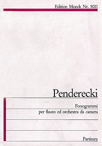 Book Partitions classique SCHOTT PENDERECKI K. FONOGRAMMI - FLUTE Flûte à bec free