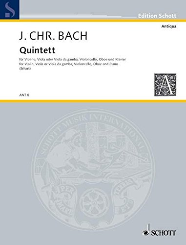 Book Quintett F-Dur - violon, alto (viole de gambe), violoncelle, hautbois et piano (clavecin) - Partition et parties - ANT 8 free