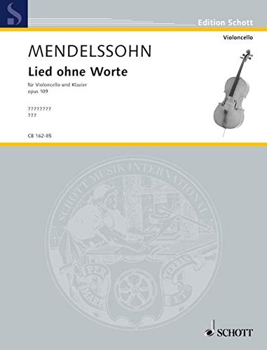 Book SONG WITHOUT WORDS OP. 109 VIOLONCELLE free
