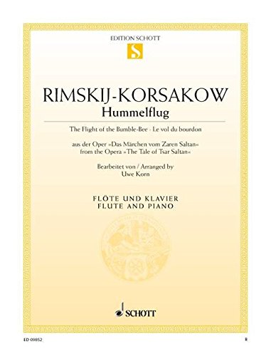 Book SCHOTT RIMSKY-KORSAKOV NIKOLAI - THE FLIGHT OF THE BUMBLE-BEE - FLUTE AND PIANO Partition classique Bois Flûte traversière free