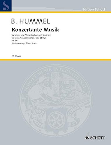 Book Konzertante Musik op. 86 - für Vibra- und Marimbaphon (1 Spieler) und Streicher - vibraphone et marimba (1 musicien) et orchestre à cordes - Piano-chant - ED 20468 free