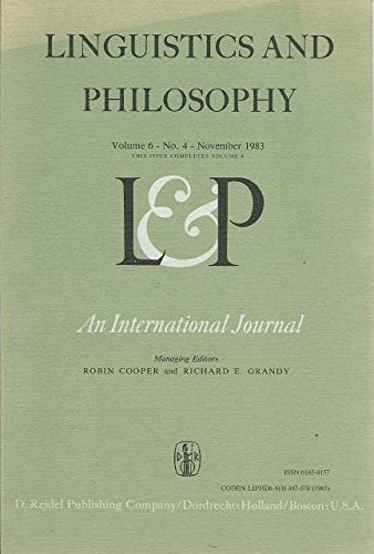 Book Lingistics and Philosophy, Vol. 6 No. 4, November 1983 free