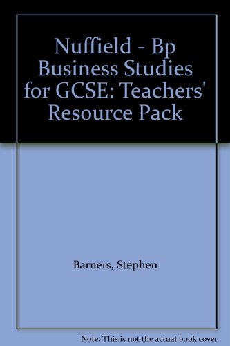 Book Nuffield - Bp Business Studies For Gcse: Teachers' Resource Pack free