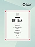 Book EDITION BREITKOPF DVORAK A. - SONATINE SOL MAJEUR OP. 100 - VIOLON, PIANO Partition classique Cordes Violon free