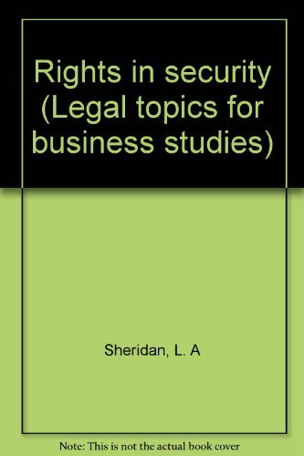 Book Rights in security (Legal topics for business studies) free