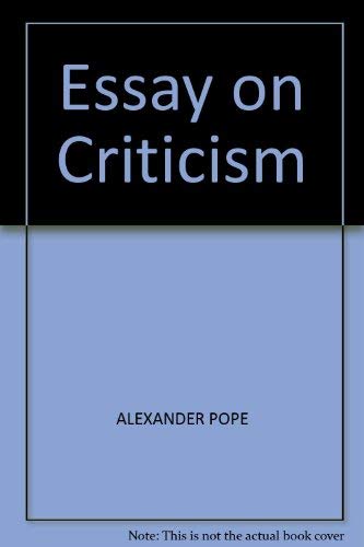 Book Essay On Criticism (collins Annotated Student Texts) free