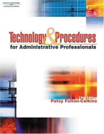 Book Technology&procedures For Administrative Professionals (12th Edition) Text Only free