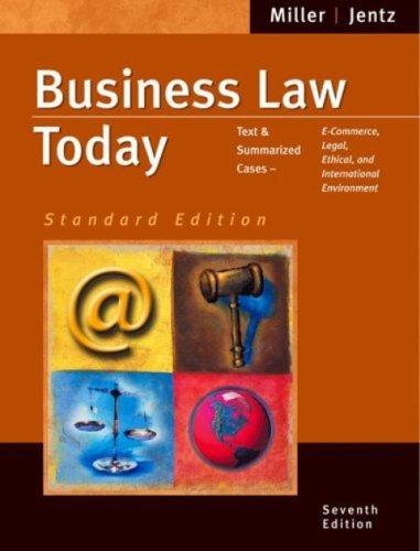 Book Business Law Today: Standard Edition (Text Only) free