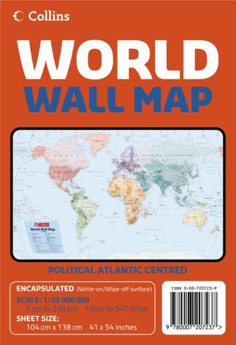 Book World Wall Map: Political Atlantic Centred free