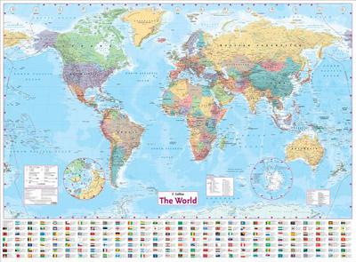 Book World Wall Laminated Map free