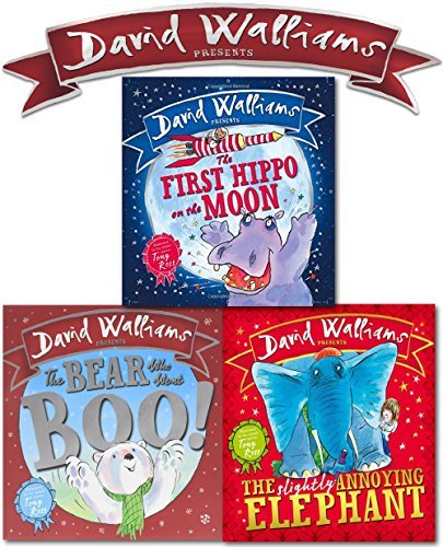 Book David Walliams Childrens X3 Picture Books Collection Set (The First Hippo on the Moon,The Slightly Annoying Elephant, The Bear Who Went Boo) free