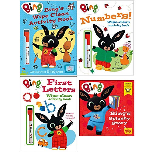 Book Bing’s Wipe Clean Activity 3 Books Collection Set With World Book Day 2020 - Bing's Splashy Story As Seen on TV (Numbers,First Letters ,Bing’s Wipe Clean Activity) free