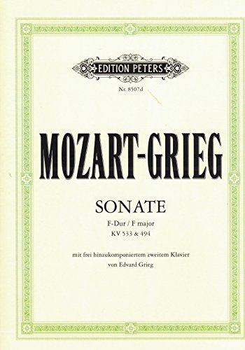 Book Partition classique EDITION PETERS MOZART WOLFGANG AMADEUS / GRIEG EDVARD - SONATA IN F MAJOR K533 (WITH RONDO K494) - PIANO 4 HANDS Piano free