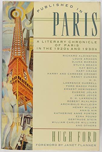 Book Published in Paris: A Literary Chronicle of Paris in the 1920's and 1930's free