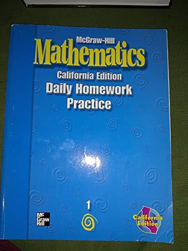 Book Mcgraw -hill Mathematics California Ed., Daily Homework Practice, Gr. 1 free