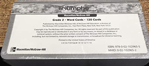 Book Reading Triumphs Intervention Word Cards Grade 2 free