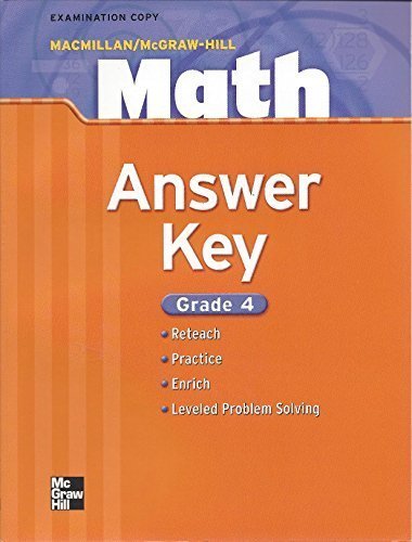 Book Macmillan / Mcgraw-hill Math, Grade 4: Answer Key free