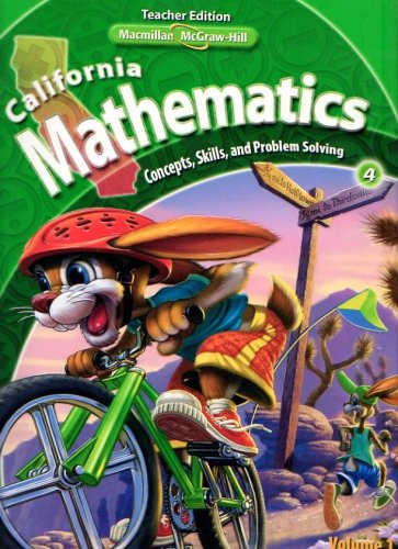 Book California Mathematics Teacher Edition Grade 4 (concepts, Skills, And Problem Solving, Volume 1) free