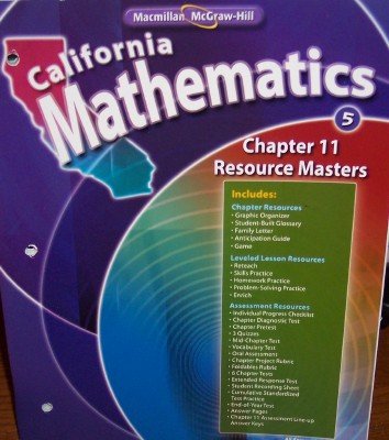 Book Chapter 11 Resource Masters Grade 5 (California Mathematics, Math Connects) free