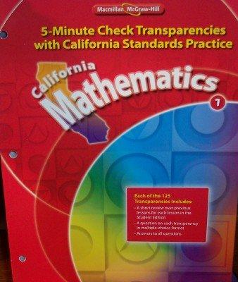Book 5-minute Check Transparencies Grade 1 (with California Standards Practice, California Mathematics) free
