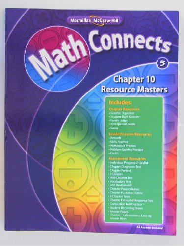 Book Math Connects 5: Chapter 10 Resource Masters Isbn 9780021072828 0021072825 free