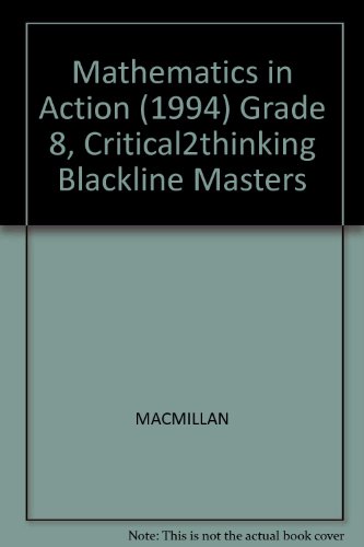 Book Mathematics In Action (1994) Grade 8, Critical2thinking Blackline Masters free