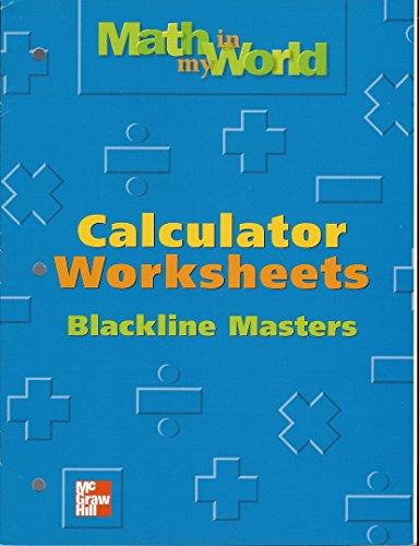 Book Calculator Worksheets Blackline Masters ((math In My World Grade 4)) free