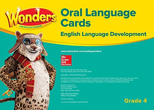 Book Wonders for English Learners G4 Oral Language Cards (Reading Wonders ELL and ELD) free