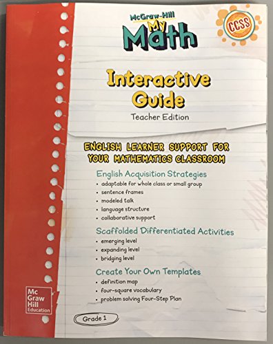Book McGraw-Hill My Math, Grade 1, Interactive Guide, Teacher Edition, English Language Learner Differentiation, CCSS (Common Core State Standards), 9780021308958, 0021308950, 2015 free