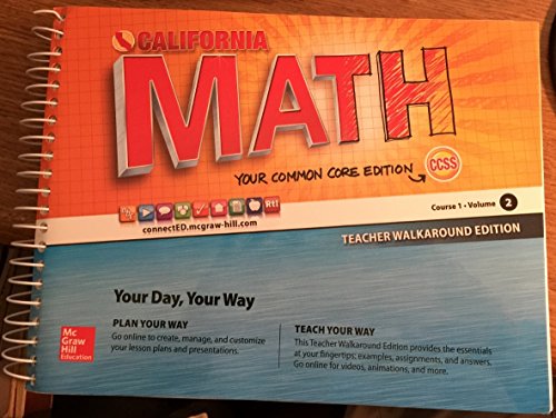 Book California Math - Your Common Core Edition CCSS Course 1 Volume 2 Teacher Walkaround Edition free