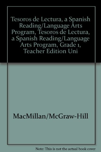 Book Tesoros De Lectura, A Spanish Reading/language Arts Program, Grade 1, Teacher Edition Unit 1, Book 1, With Bookmark (elementary Reading Treasures) (spanish Edition) free