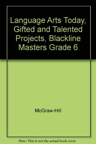 Book Language Arts Today, Gifted And Talented Projects, Blackline Masters Grade 6 free