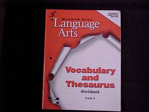 Book Vocabulary And Thesaurus Workbook, Teacher's Edition Teacher Resources free