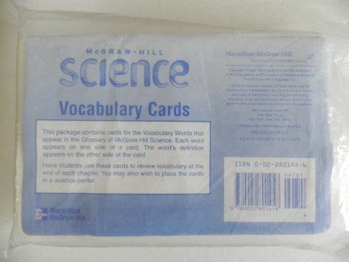 Book Science Two-sided Vocabulary Cards - Grade Six (mcgraw-hill Vocabulary Cards Series) free