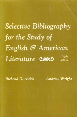 Book Selective bibliography for the study of English and American literature free