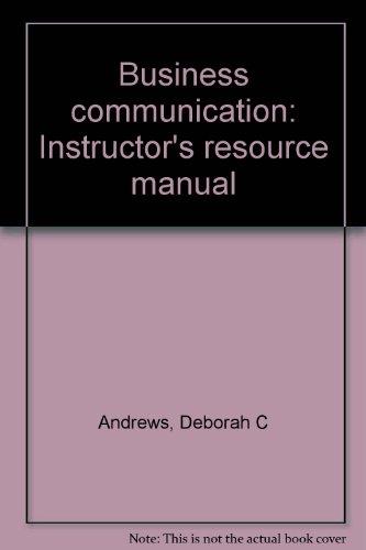 Book Business communication: Instructor's resource manual free