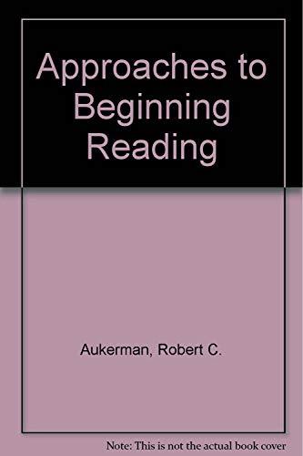 Book Approaches To Beginning Reading free