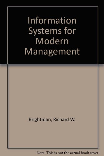 Book Information Systems for Modern Management free