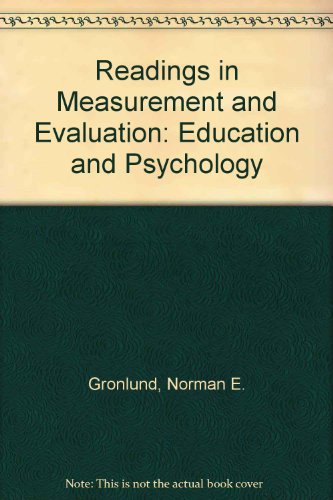 Book Readings In Measurement And Evaluation: Education And Psychology free