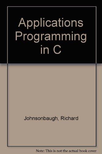 Book Applications programming in ANSI C free