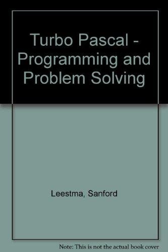 Book Turbo Pascal: Programming and Problem Solving free