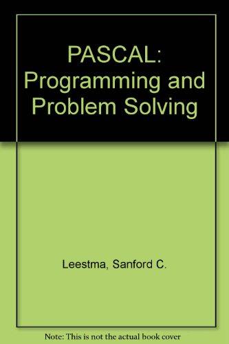 Book Pascal, programming and problem solving free