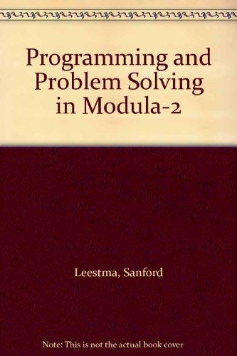 Book Programming And Problem Solving In Modula-2 free