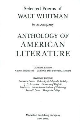 Book Selected Poems of Walt Whitman to Anthology of American Literature free