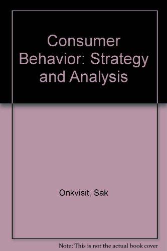 Book Consumer Behavior: Strategy and Analysis free