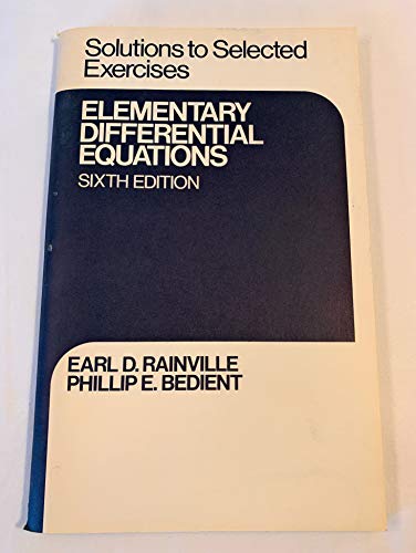 Book Solutions to selected exercises, Elementary differential equations, sixth edition free