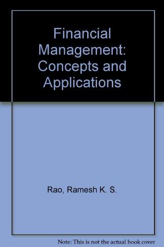 Book Financial Management: Concepts and Applications with New Tax Law - Ramesh K. Rao free