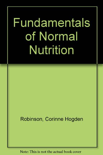 Book Fundamentals Of Normal Nutrition free